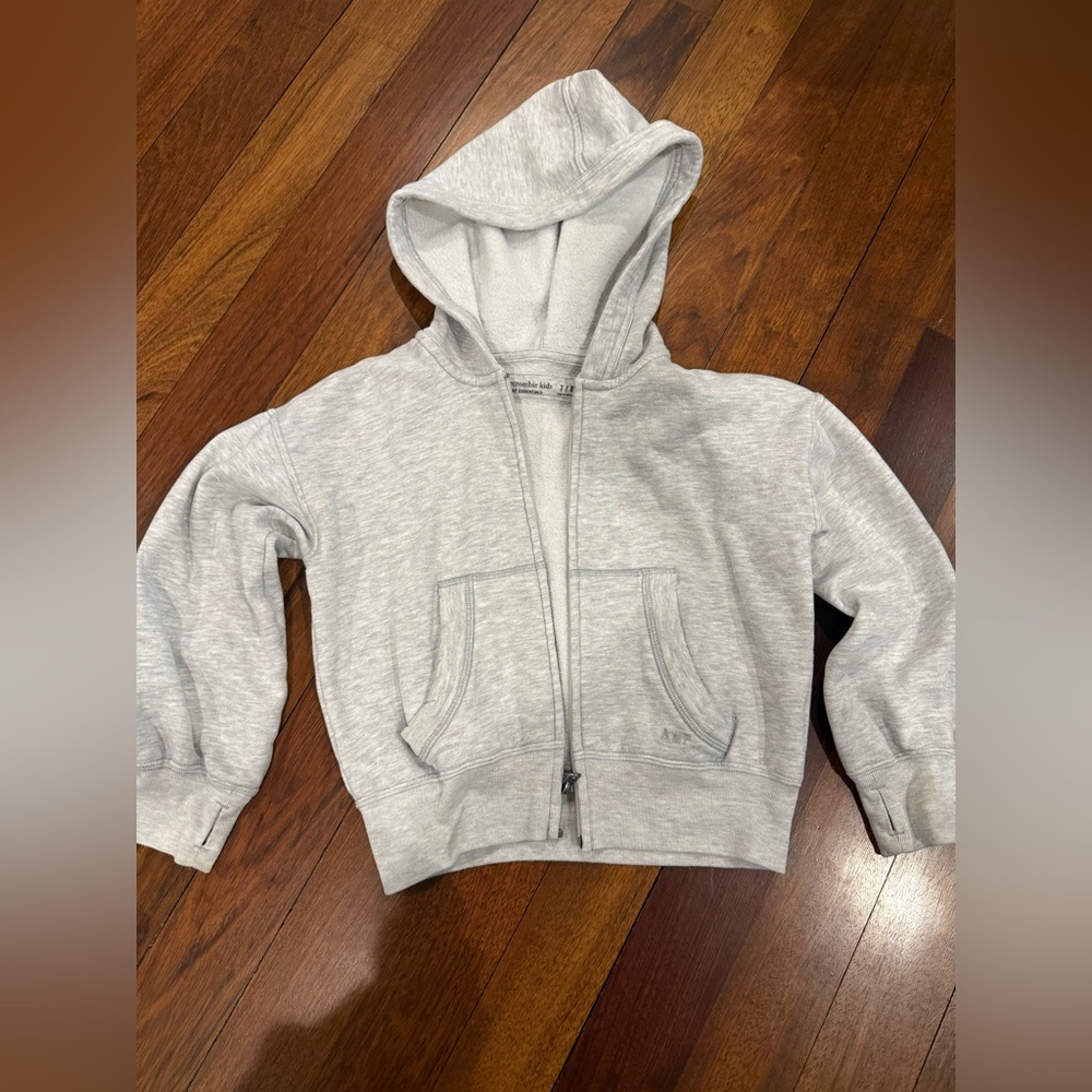 Abercrombie & Fitch A&F Gray Zip-Up Hoodie Sz 7/8